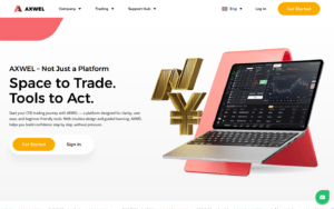 Captura de la landing page de AXWEL, usada con fines informativos y de revisión.