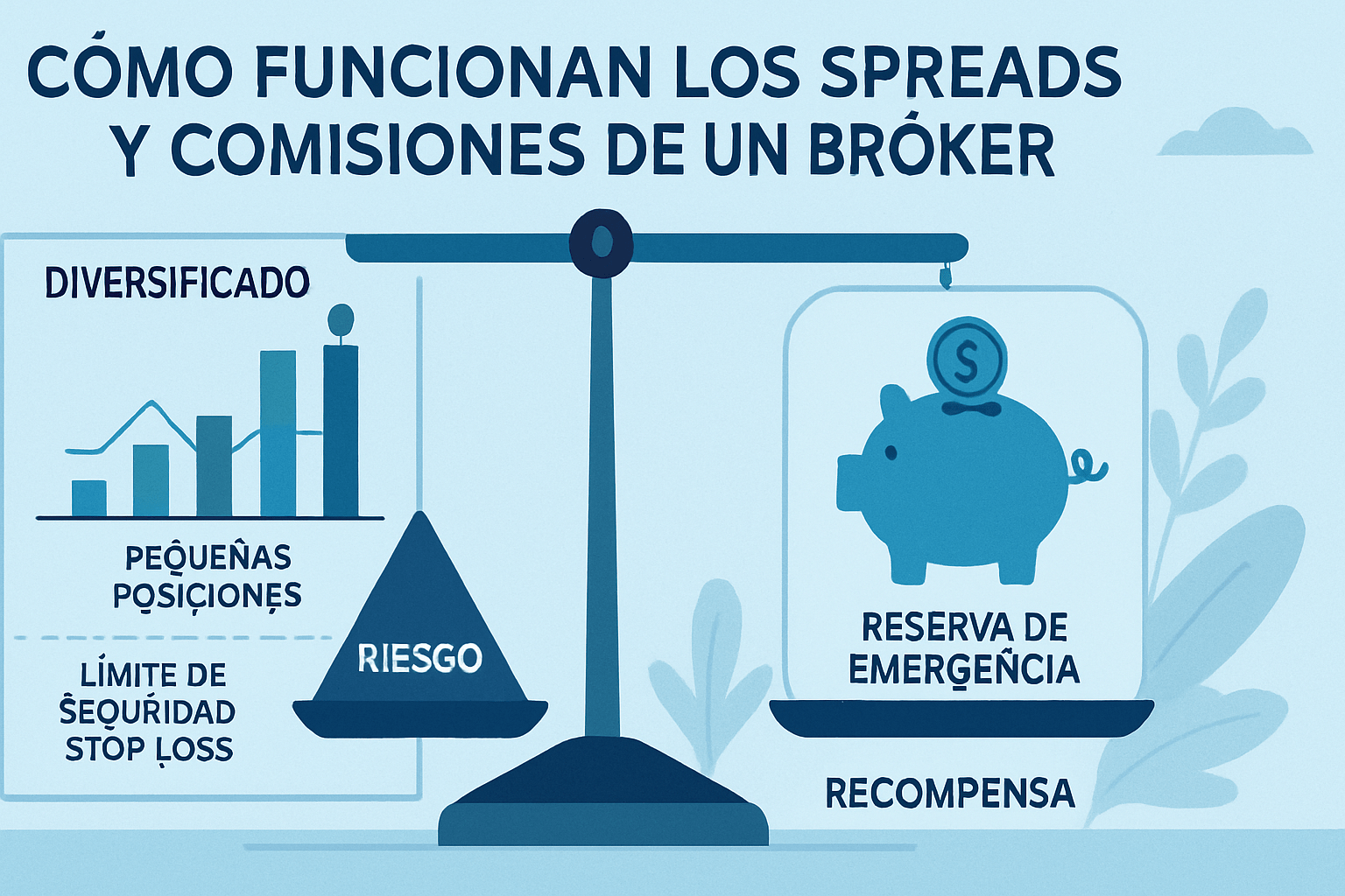 Ejemplo visual educativo sobre Cómo Funcionan los Spreads y Comisiones de un Broker