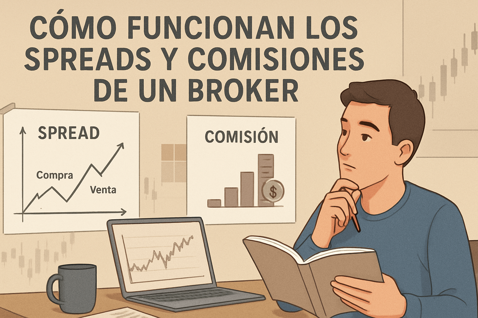 Imagen educativa de ejemplo sobre Cómo Funcionan los Spreads y Comisiones de un Broker