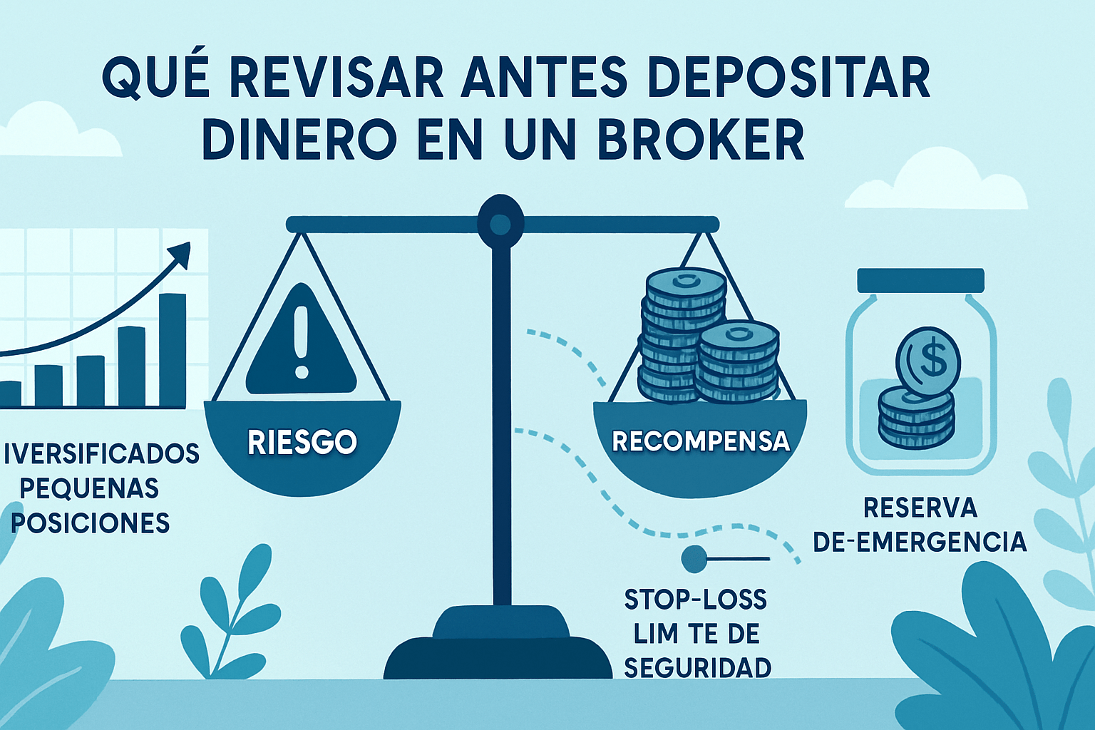 Ejemplo visual educativo sobre Qué Revisar Antes de Depositar Dinero en un Broker