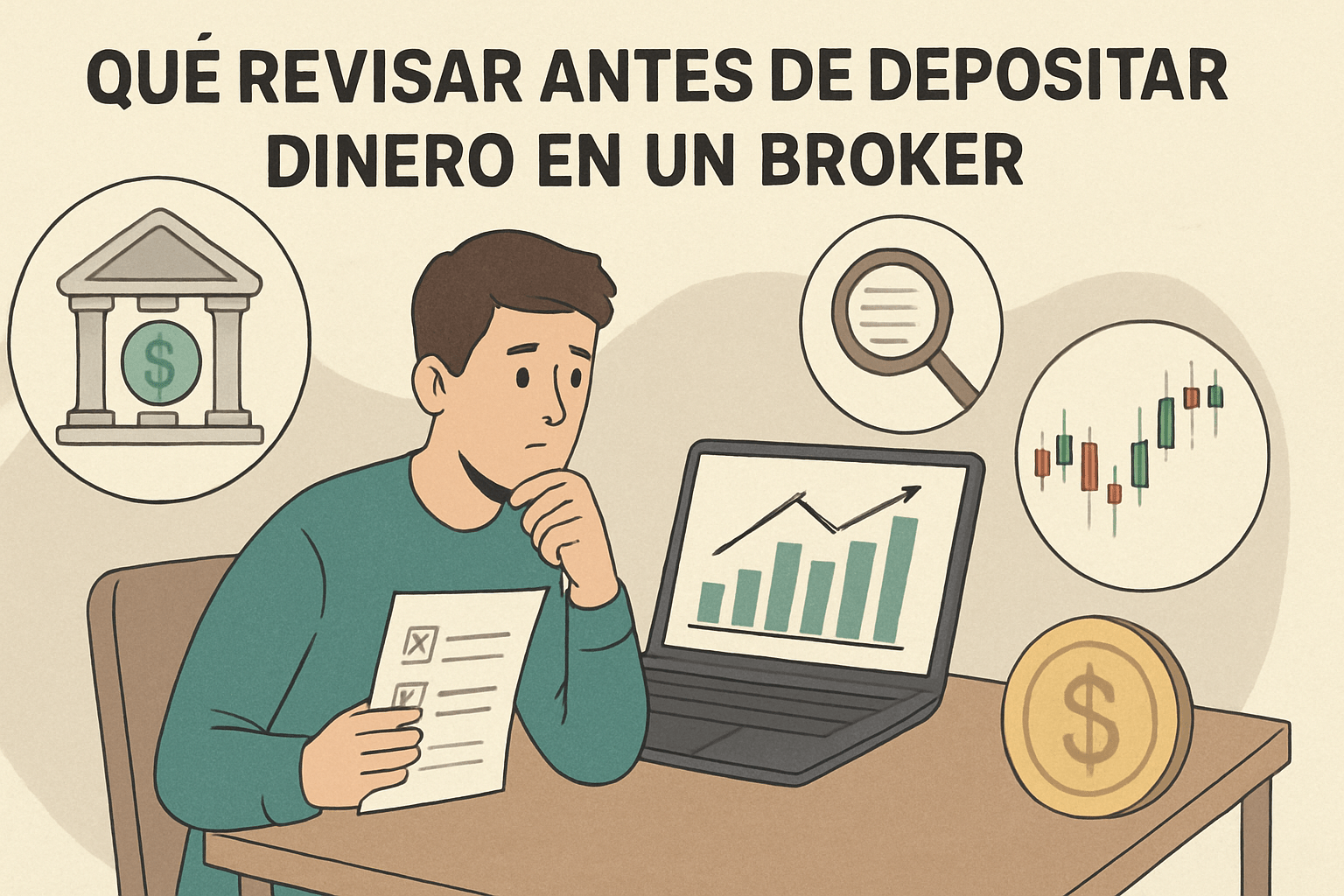 Imagen educativa de ejemplo sobre Qué Revisar Antes de Depositar Dinero en un Broker