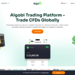 Captura de la landing page de AlgoBI, usada con fines informativos y de revisión.