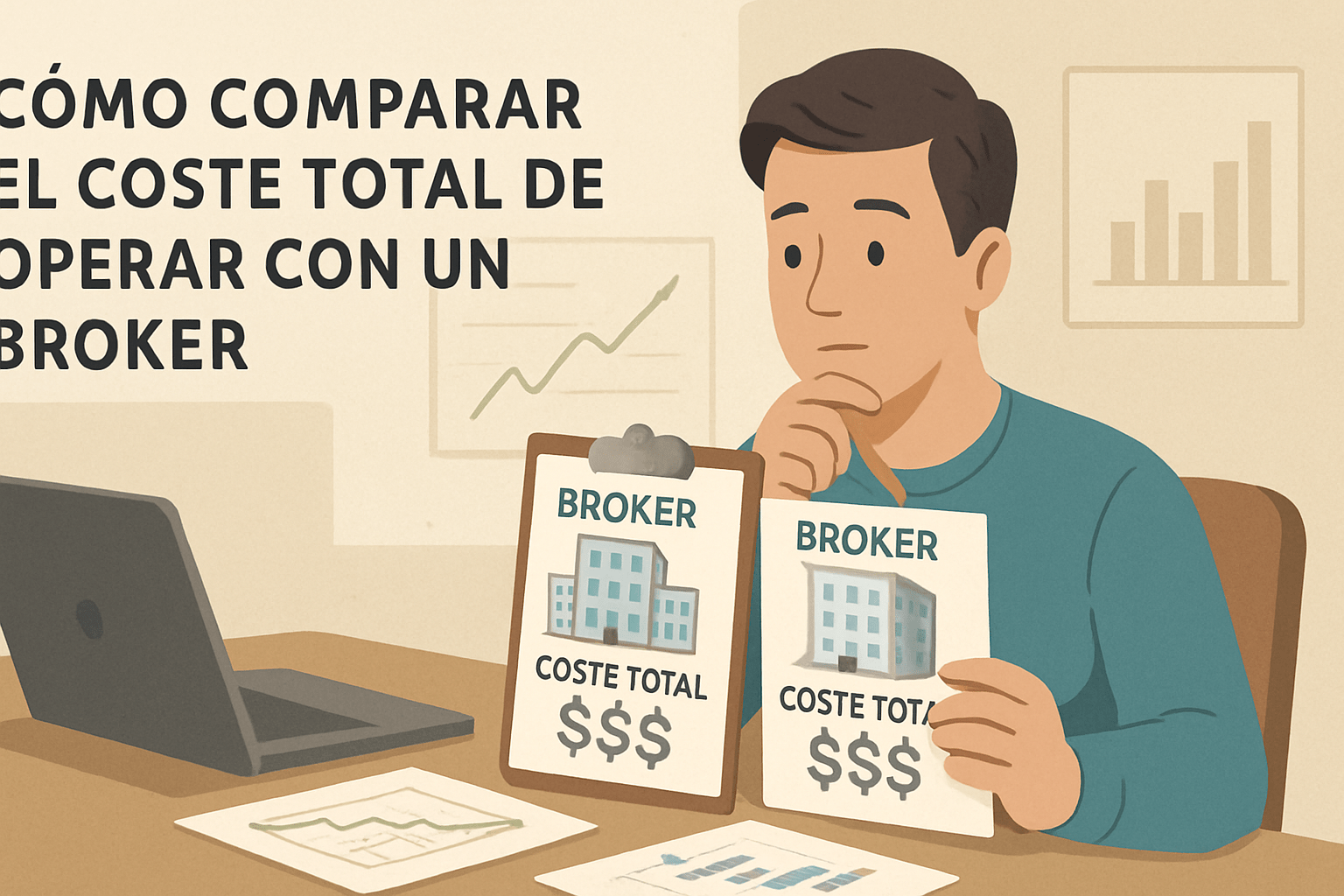 Imagen educativa de ejemplo sobre Cómo Comparar el Coste Total de Operar con un Broker