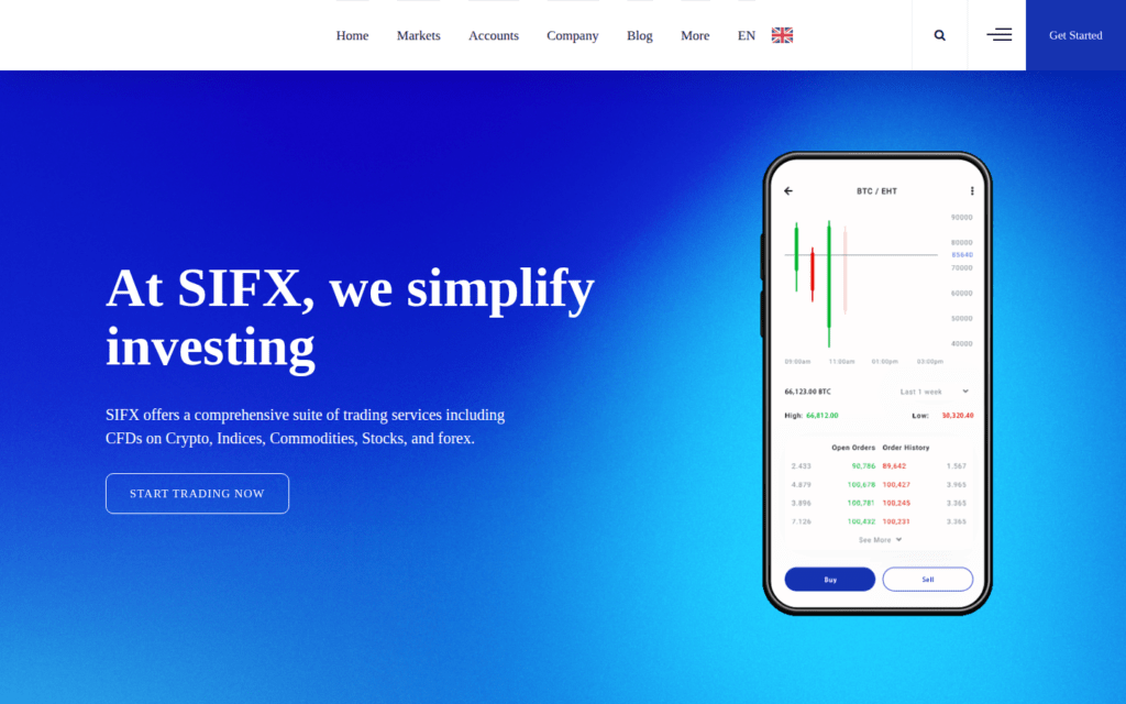 Captura de la web oficial de SIFX