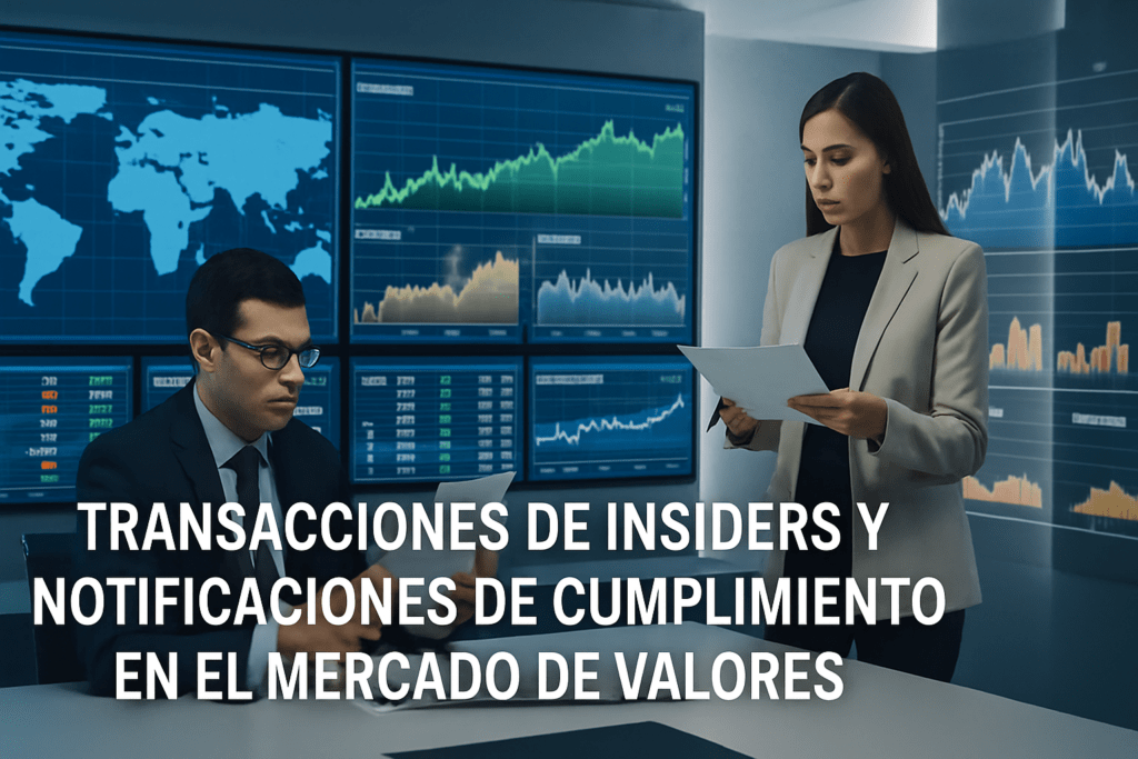Imagen editorial para la noticia Transacciones de Insiders y Notificaciones de Cumplimiento en el Mercado de Valores