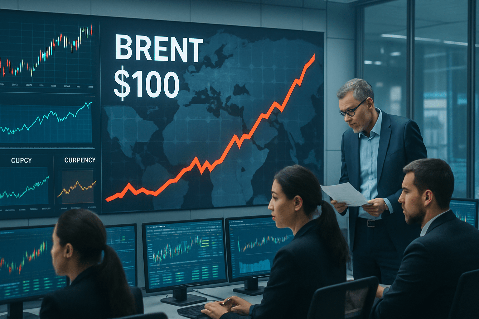 Imagen editorial para la noticia Brent supera los $100 por barril en medio de tensiones en Medio Oriente