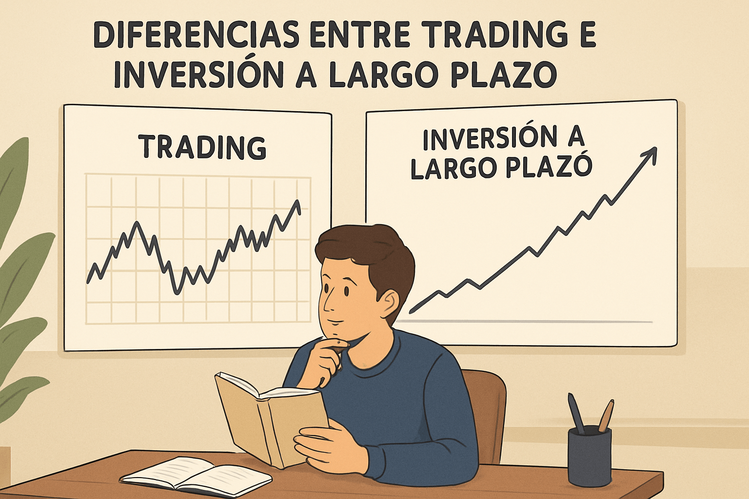 Imagen educativa de ejemplo sobre Diferencias entre Trading e Inversión a Largo Plazo