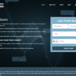 Captura de la portada del sitio web de Profit Storm, con fines informativos.