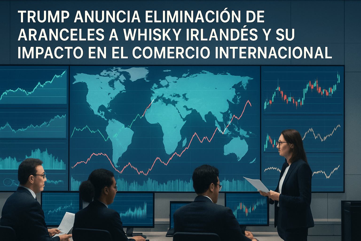 Imagen editorial para la noticia Trump Anuncia Eliminación de Aranceles a Whisky Irlandés y su Impacto en el Comercio Internacional