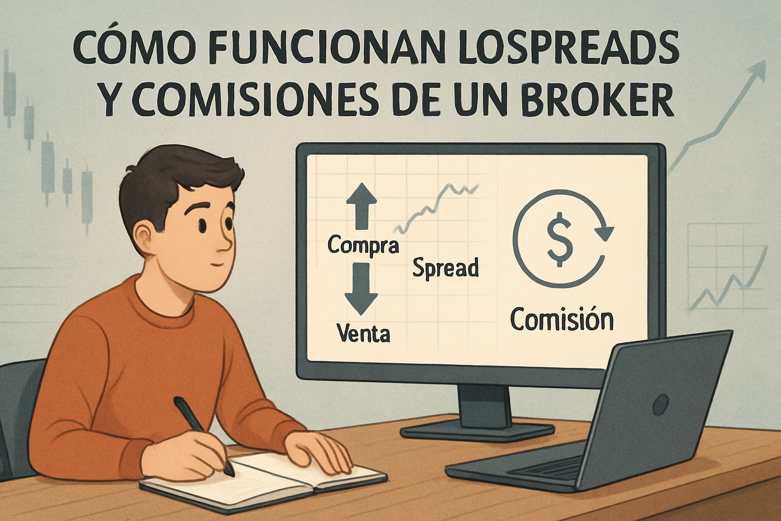 Imagen educativa de ejemplo sobre Cómo Funcionan los Spreads y Comisiones de un Broker