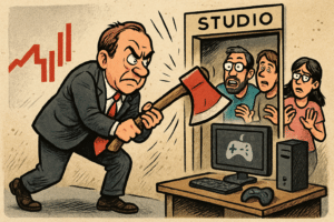 Imagen editorial factual sobre EA Cierra Estudio BioWare y Reduce Personal en un Mercado Competitivo; ilustración sin recomendación de inversión.