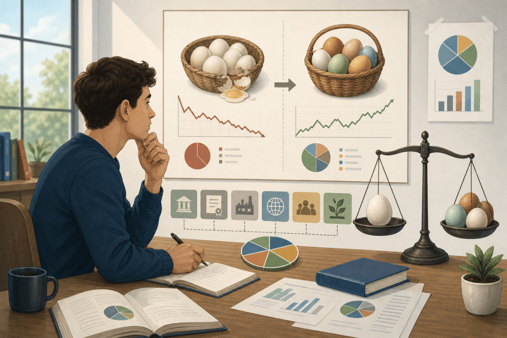 Imagen educativa de ejemplo sobre Qué significa diversificar y cómo evitar concentrar todo el riesgo