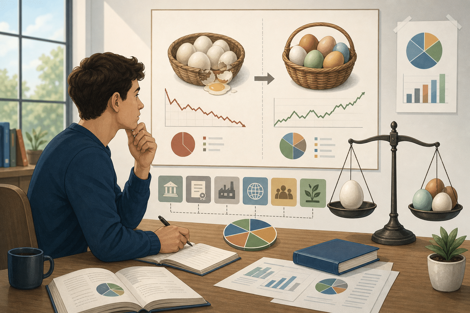Imagen educativa de ejemplo sobre Qué significa diversificar y cómo evitar concentrar todo el riesgo